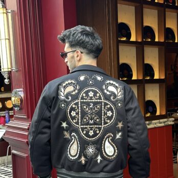 Premium Nakışlı Siyah Kolej Mont