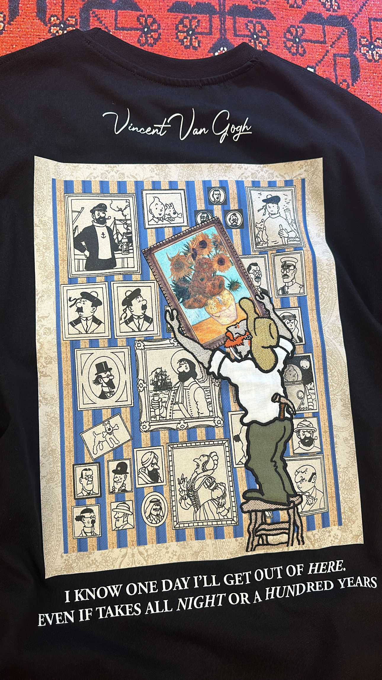 Siyah Vincent Van Gogh Tablo T-shirt - Görsel 4