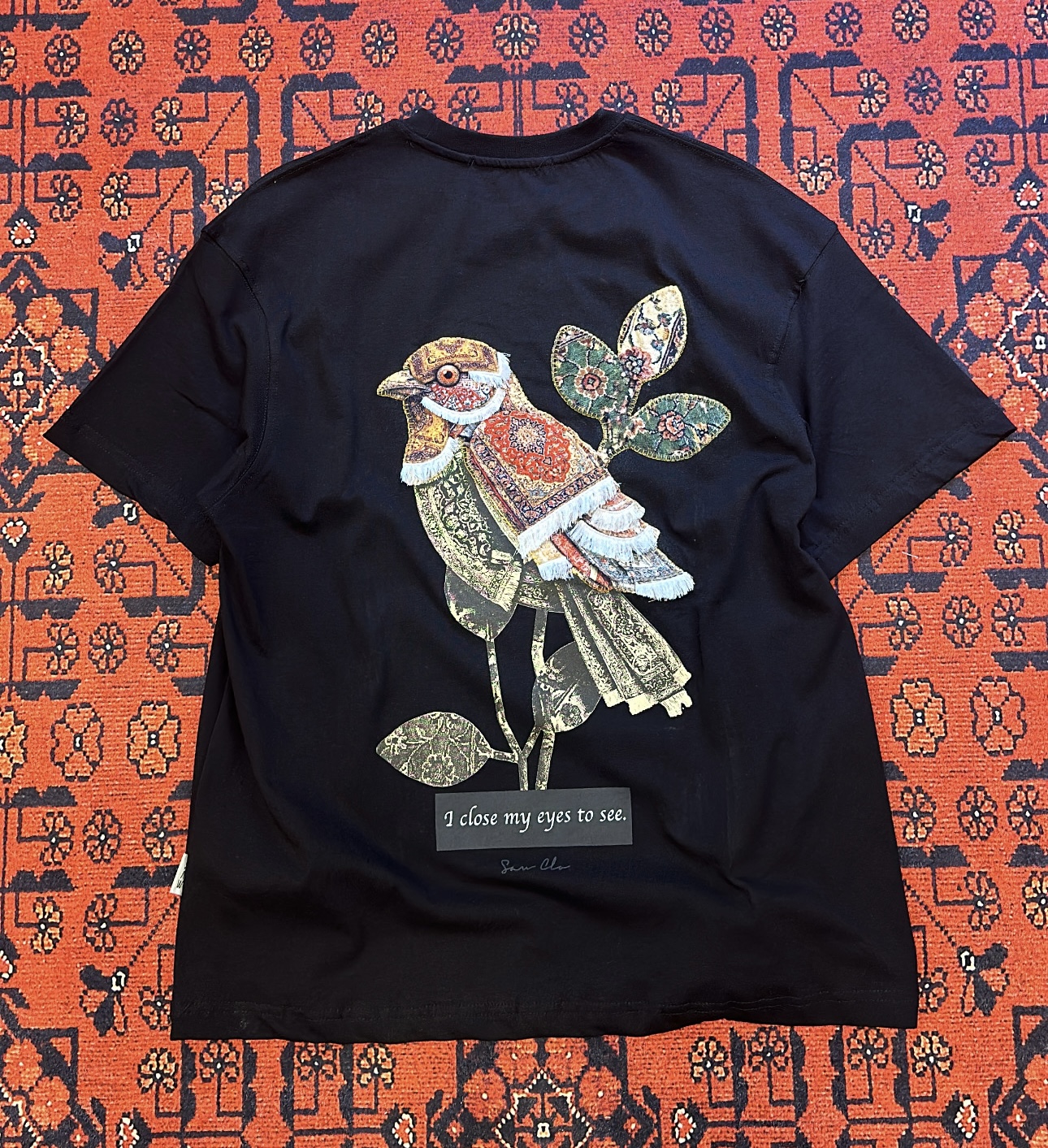 Siyah Bird Eyes Patçh T-shirt
