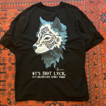 Siyah Kurt Patçh T-shirt